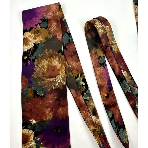 MIV Silk Tie Hand Made in Italy 1980s Floral Vintage - Picture 7 of 16